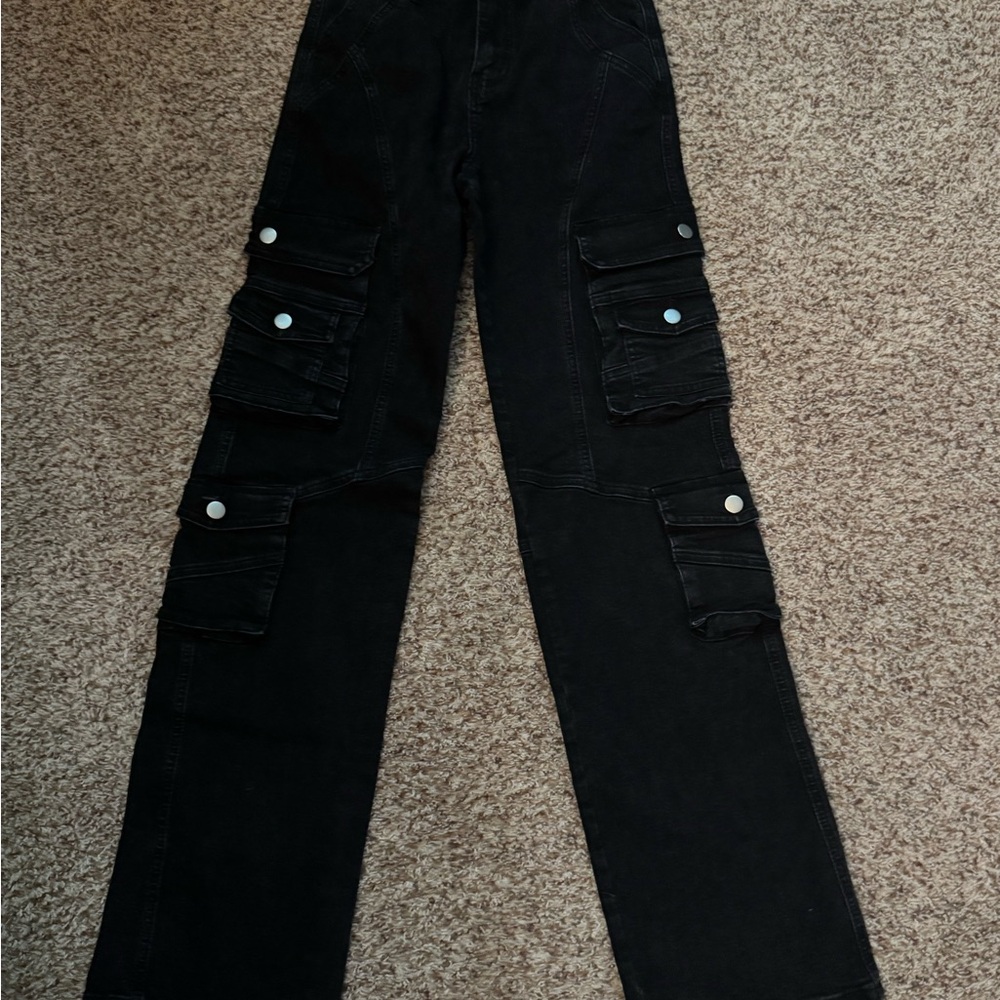 Black Cargo Women Jeans